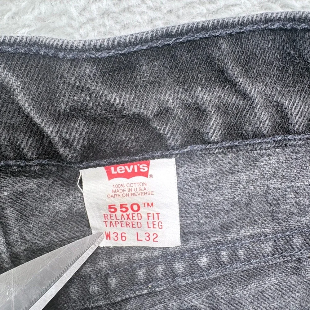 Levi's 550 Jeans Men 36x32 Black Relaxed Fit Tapered Leg Vintage 90s Made in USA